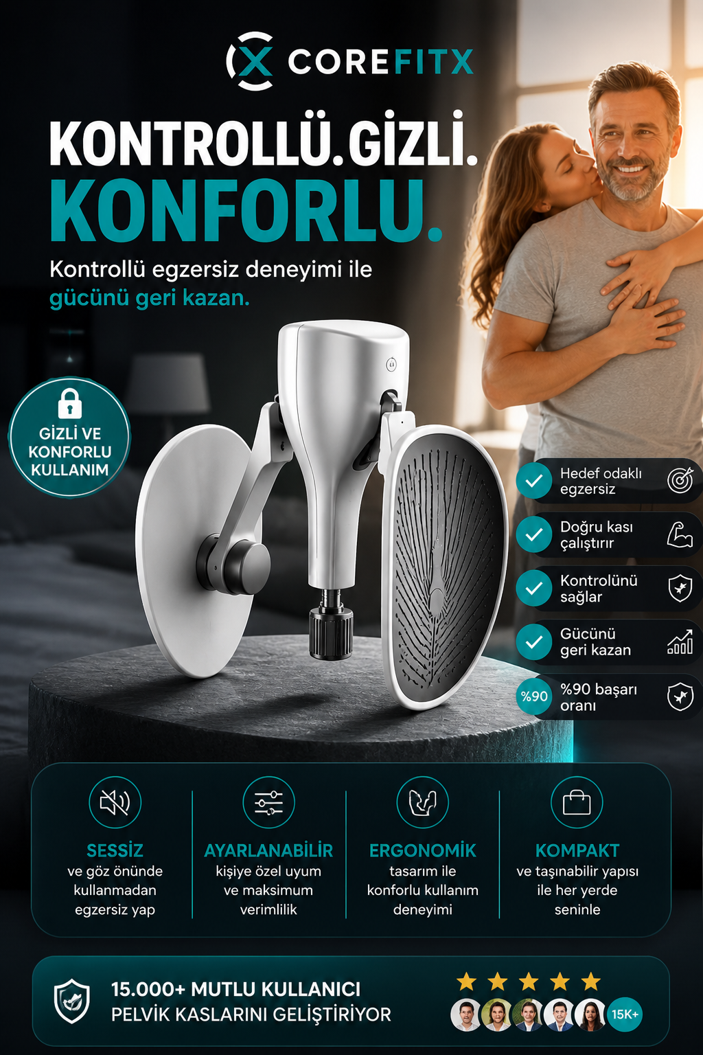 Pelvik Kas Egzersiz Aleti – Kontrollü ve Gizli Egzersiz Rutini™